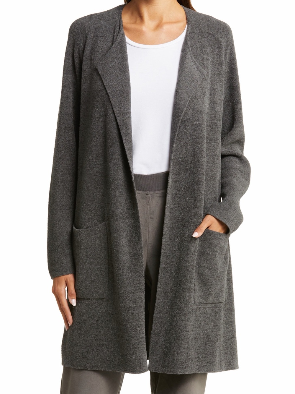 J. Crew Charcoal Gray Open-Front Long Cardigan